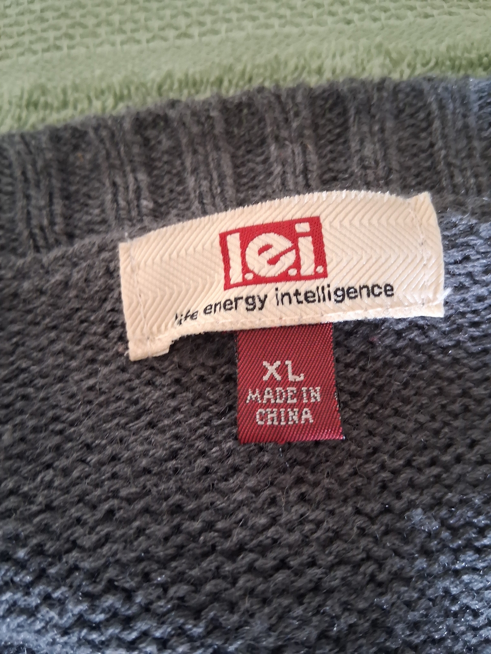 Vintage l.e.i. Cable Knit Short Sleeve Sweater Dress Gray - Picture 4 of 4